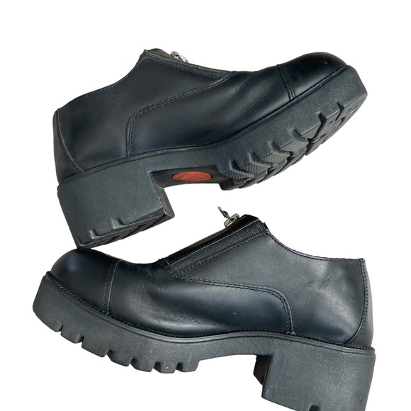 HARLEY DAVIDSON VTG 90s Y2K Chunky Heeled Black Bootie Women’s Size 5.5 - Picture 8 of 14